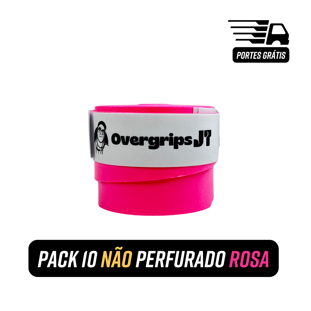 Pack 10 NÃO Perfurado Rosa - 10 Overgrips por 16,00€ - Portes Grátis