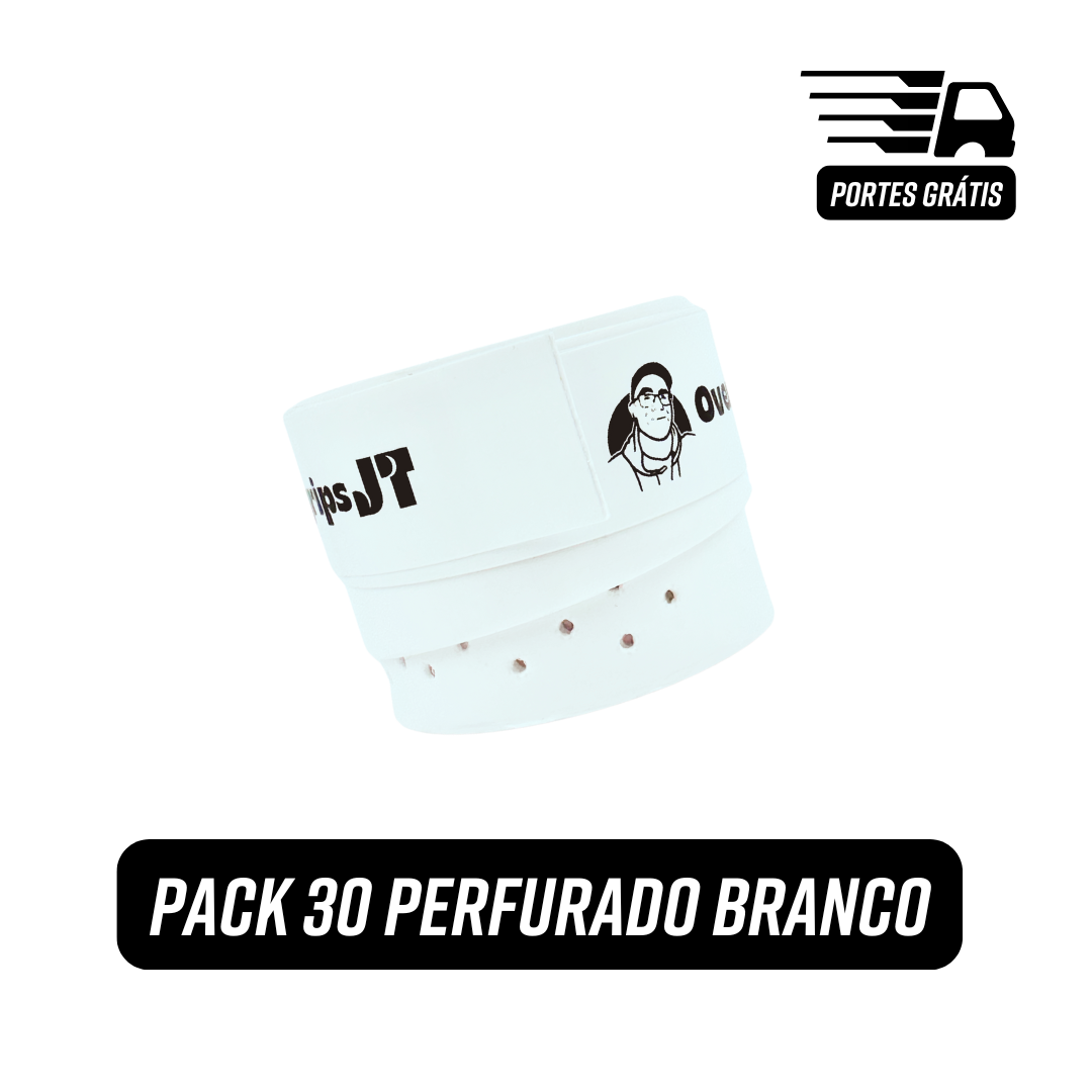 Pack 30 Perfurado Branco - 30 Overgrips por 36,00€ - Portes Grátis