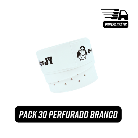 Pack 30 Perfurado Branco - 30 Overgrips por 36,00€ - Portes Grátis