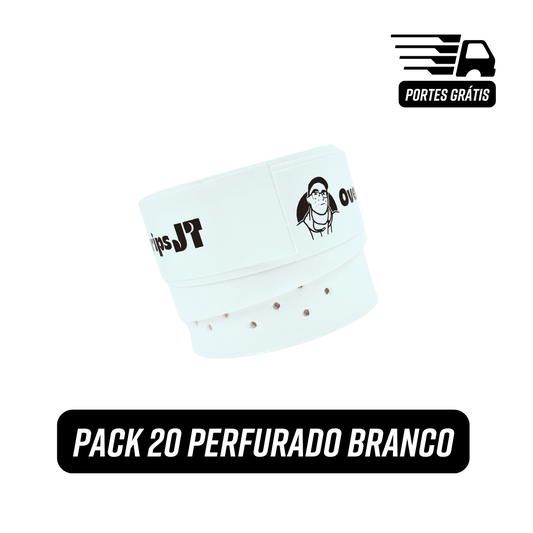Pack 20 Perfurado Branco - 20 Overgrips por 28,00€ - Portes Grátis