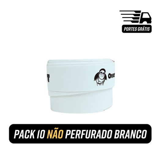 Pack 10 NÃO Perfurado Branco - 10 Overgrips por 16,00€ - Portes Grátis