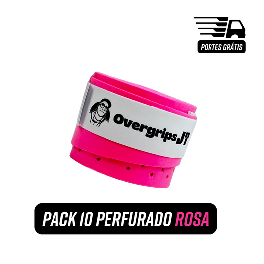 Pack 10 Perfurado Rosa - 10 Overgrips por 16,00€ - Portes Grátis